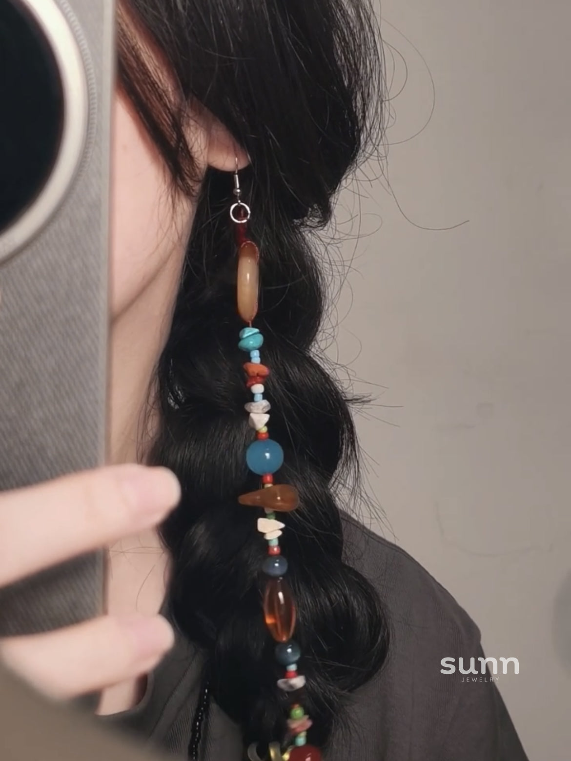 Minka Gemstone Tassel Earrings [UONK68A3]