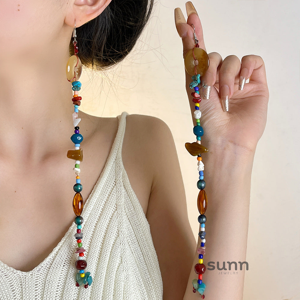 Minka Gemstone Tassel Earrings [BB69LPW9]