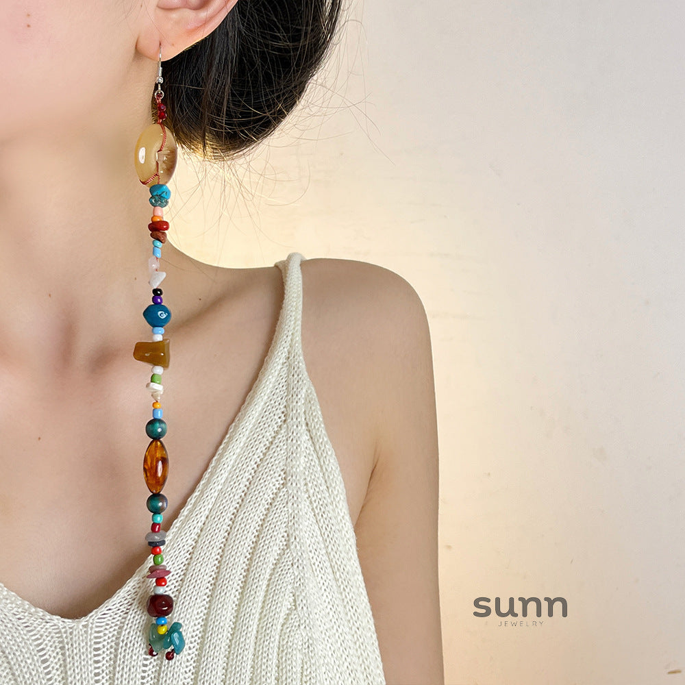 Minka Gemstone Tassel Earrings [O8A5PDCW]