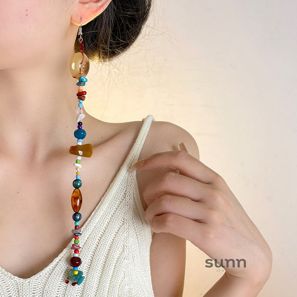 Minka Gemstone Tassel Earrings [KXXGW93S]