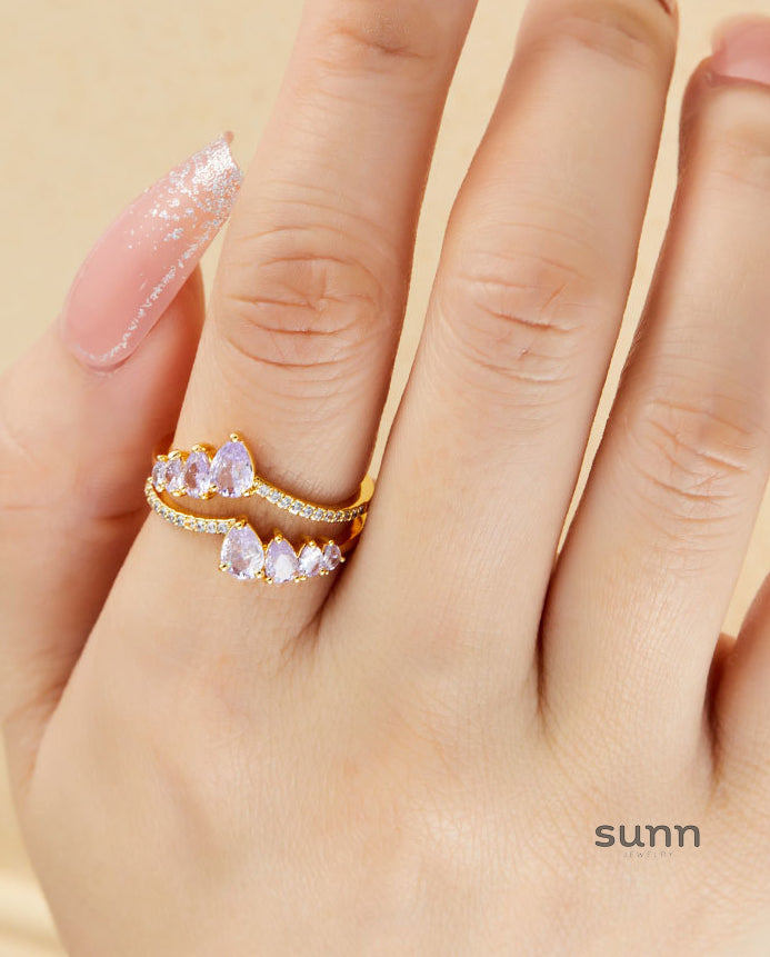 Miracle Zircon Waterdrop Open Ring [UPO96V49]