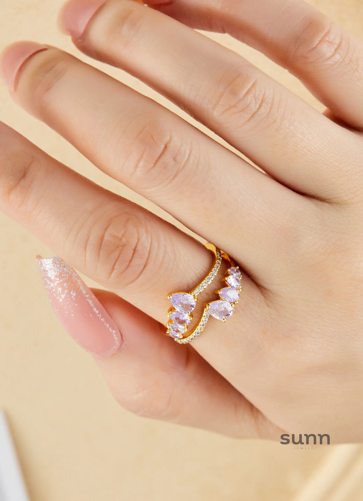 Miracle Zircon Waterdrop Open Ring [3KB9B1C0]