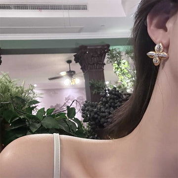 Miral Paved Bloom Earrings [8YWVILMF]