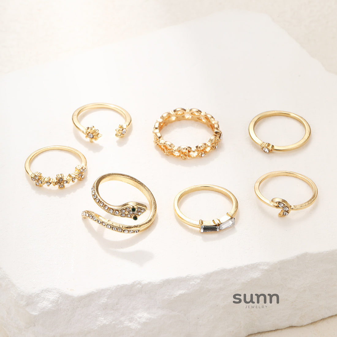 Mireille Constellation Serpent Ring Set [E1ZA3DM5]