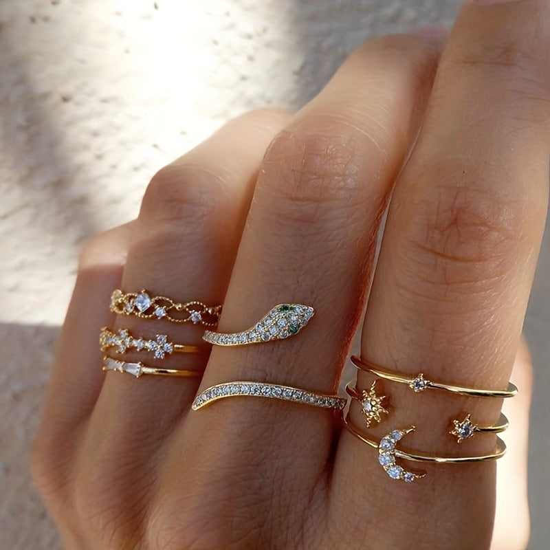 Mireille Constellation Serpent Ring Set [E1ZA3DM5]