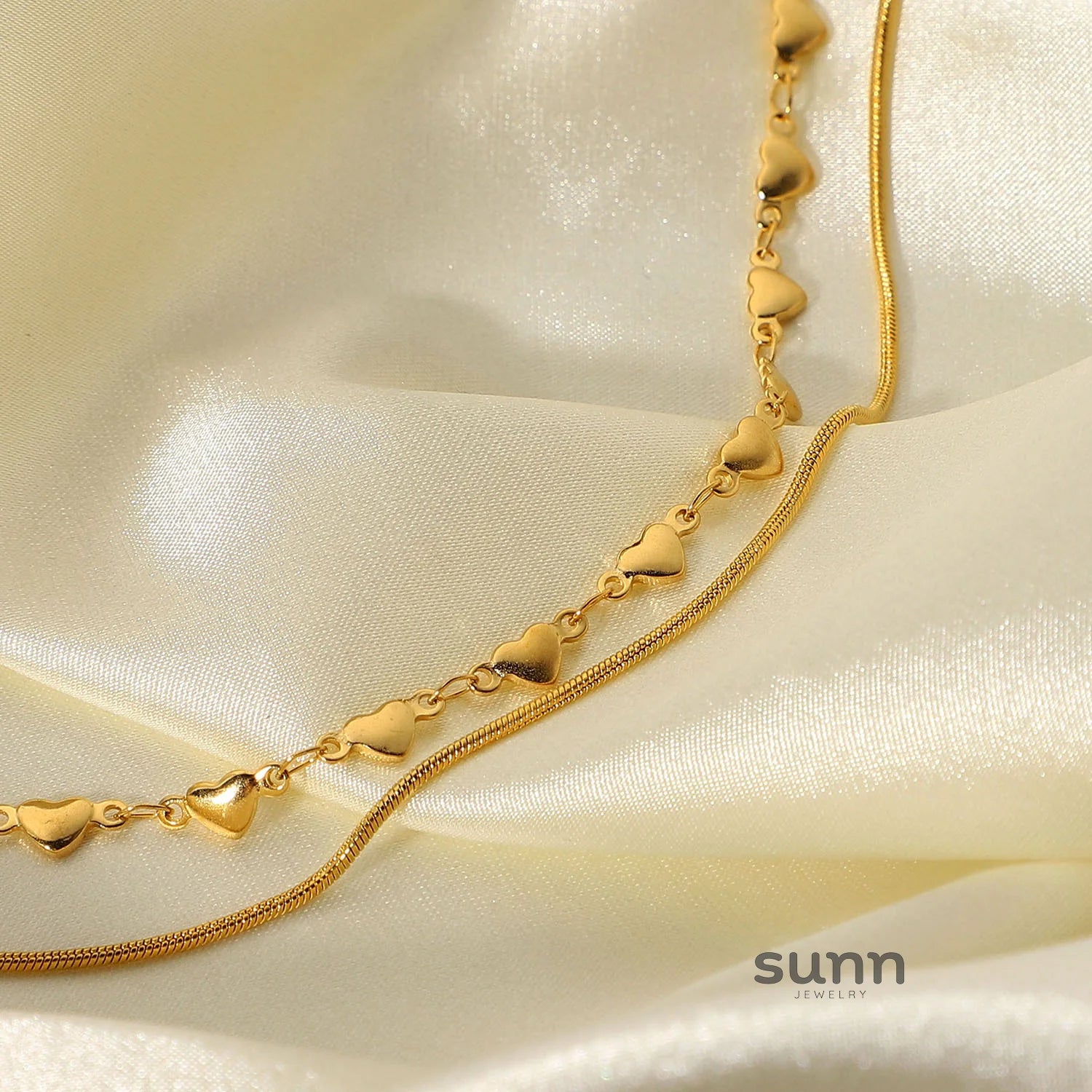 Mireille Double-Layer Heart Necklace