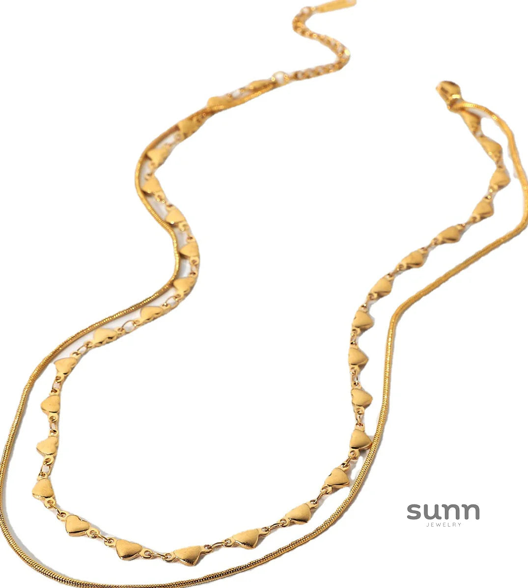 Mireille Double-Layer Heart Necklace
