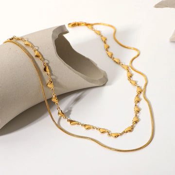 Mireille Double-Layer Heart Necklace