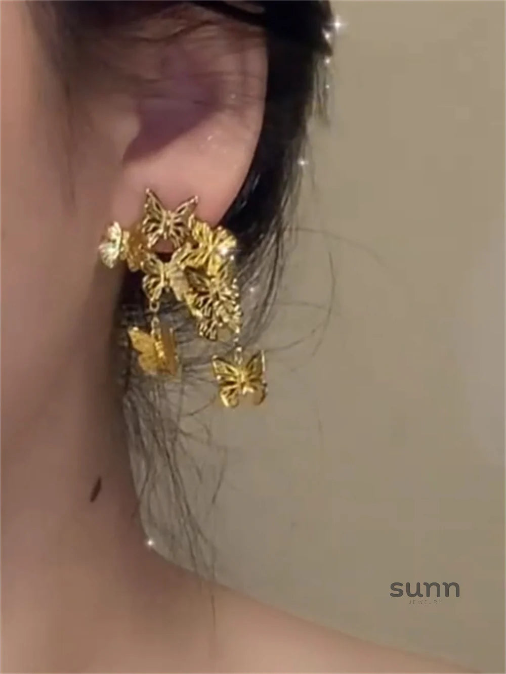 Mirella Golden Butterfly Earrings