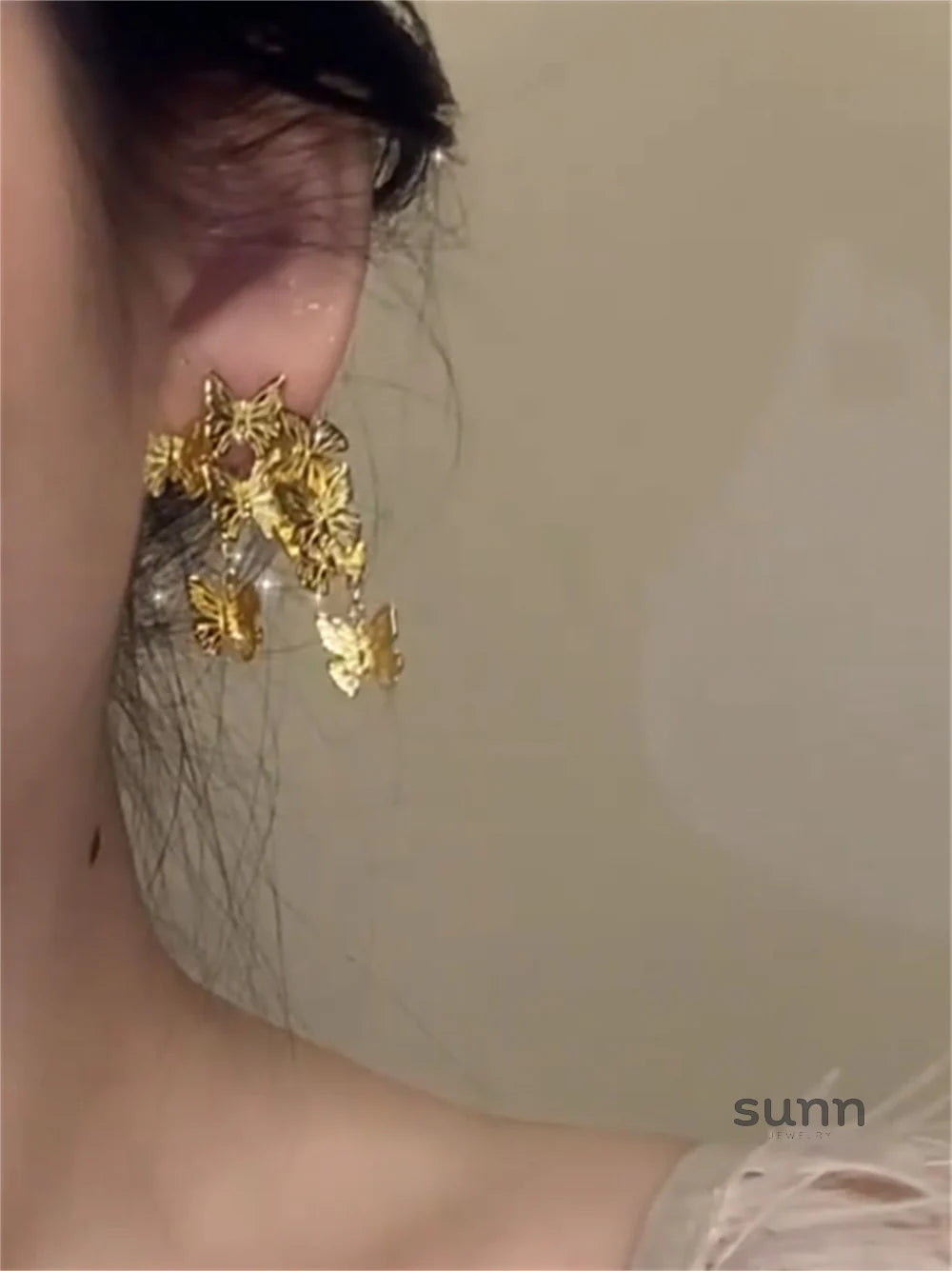 Mirella Golden Butterfly Earrings
