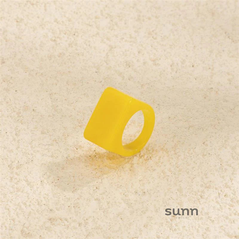 Miriam Chunky Square Resin Ring