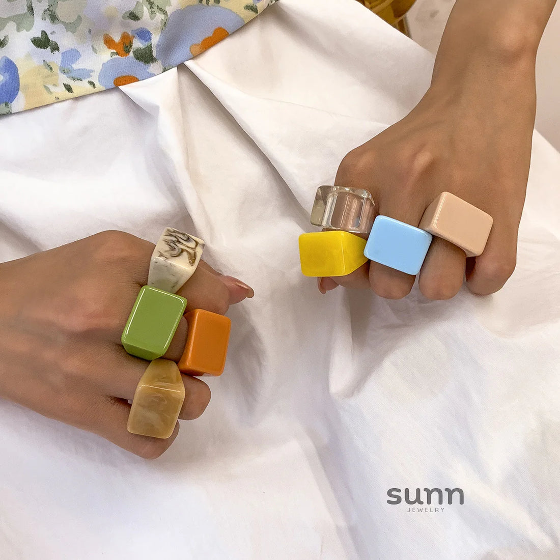 Miriam Chunky Square Resin Ring