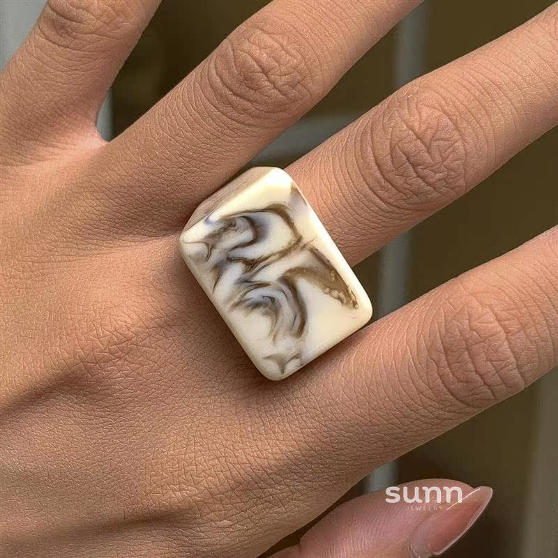 Miriam Chunky Square Resin Ring