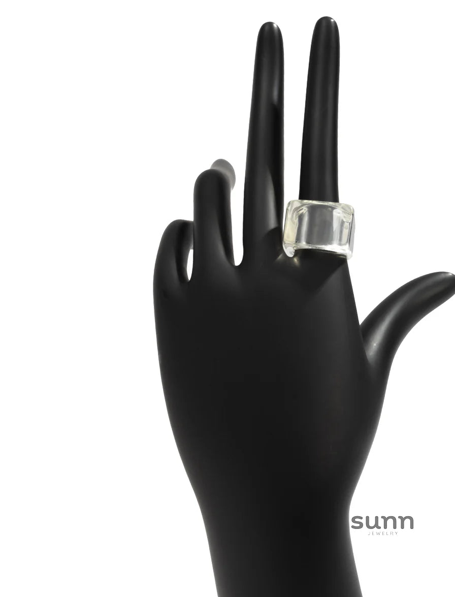 Miriam Chunky Square Resin Ring