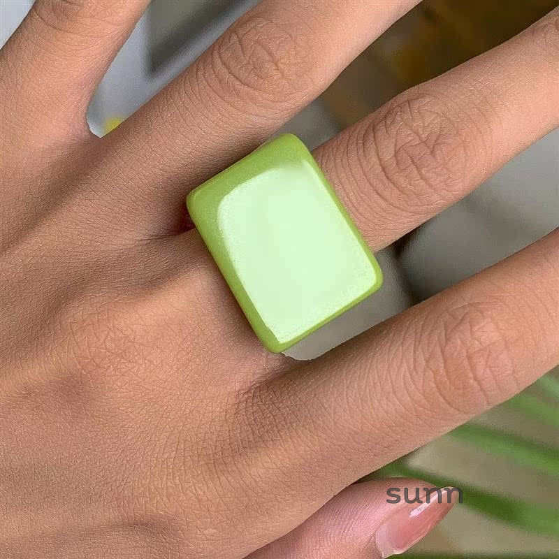 Miriam Chunky Square Resin Ring