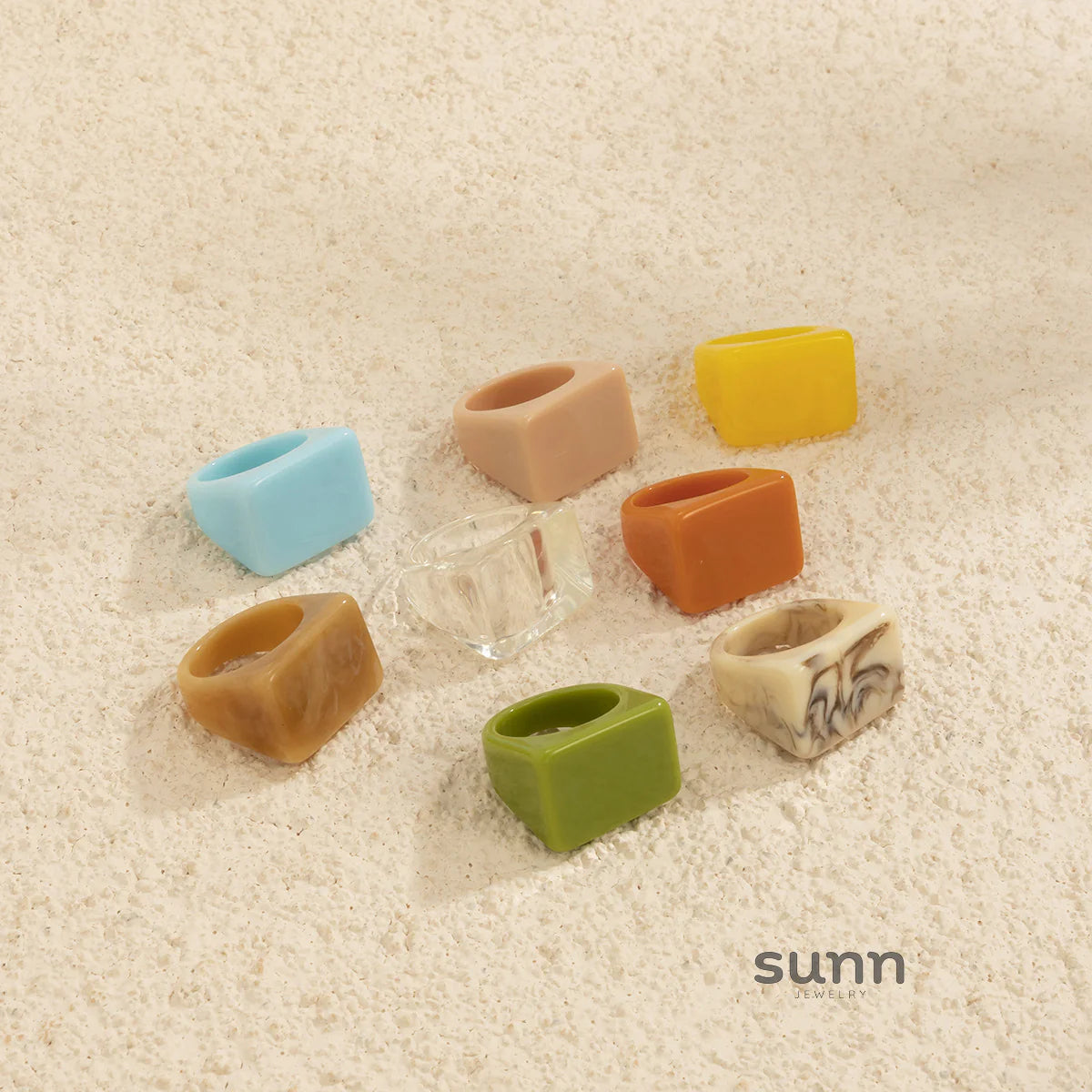 Miriam Chunky Square Resin Ring