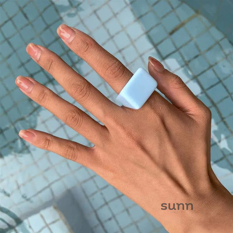 Miriam Chunky Square Resin Ring