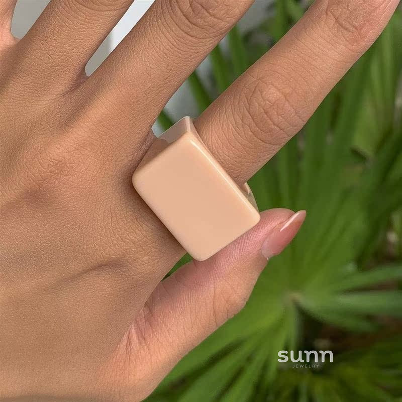 Miriam Chunky Square Resin Ring