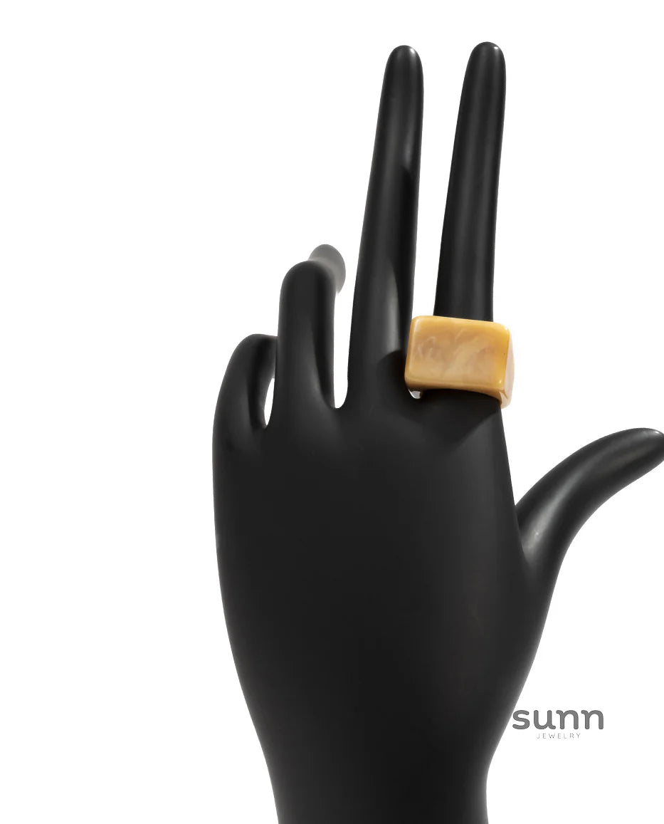 Miriam Chunky Square Resin Ring