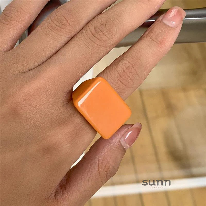 Miriam Chunky Square Resin Ring
