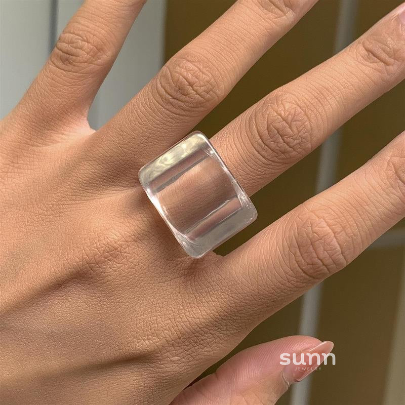 Miriam Chunky Square Resin Ring