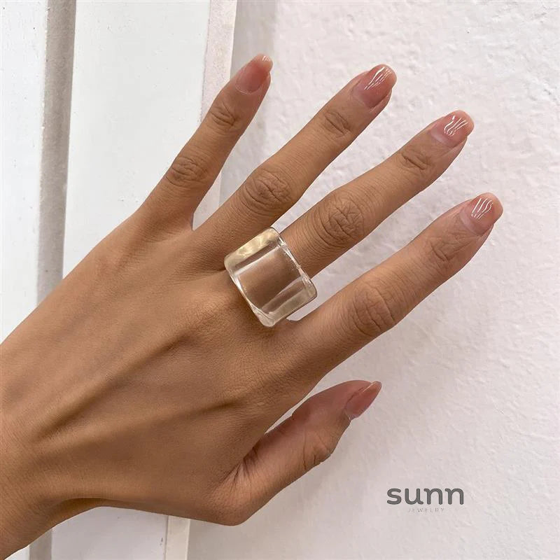 Miriam Chunky Square Resin Ring