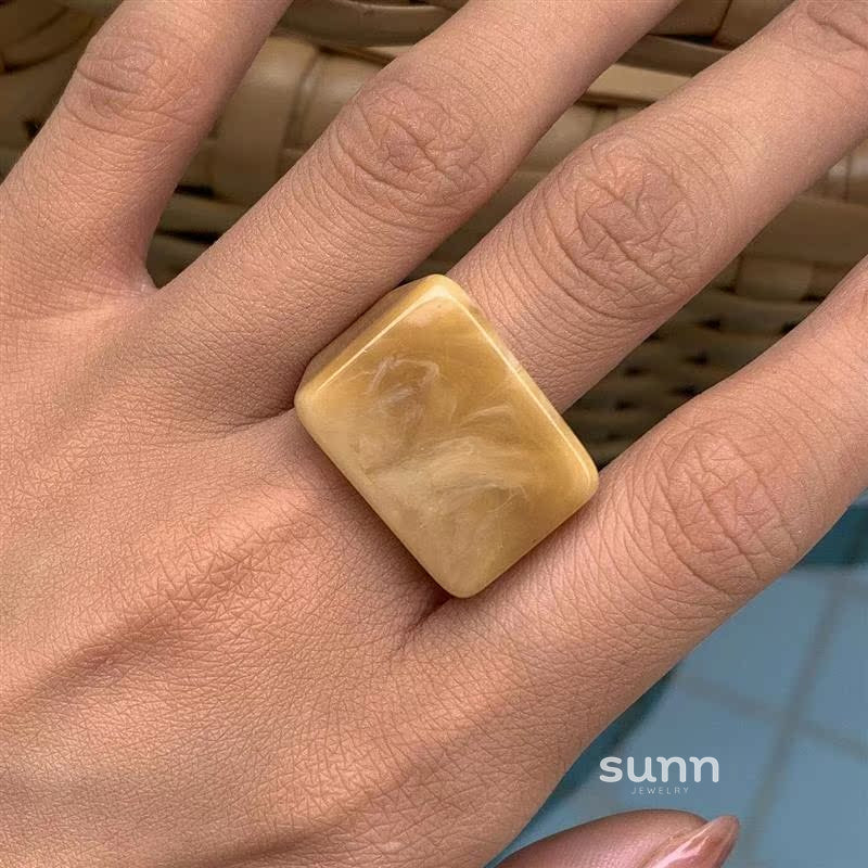 Miriam Chunky Square Resin Ring