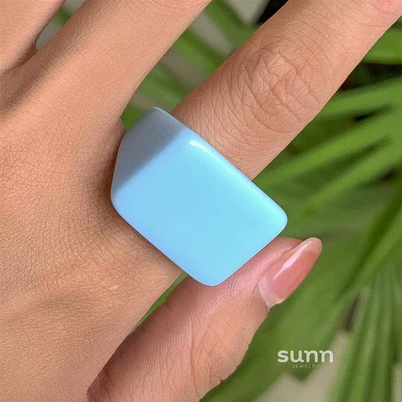 Miriam Chunky Square Resin Ring