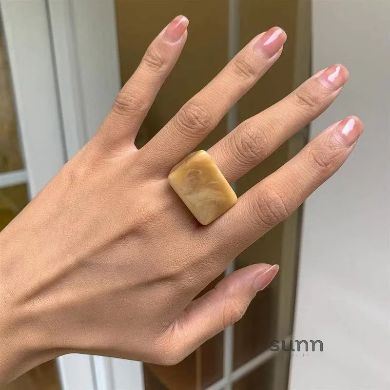 Miriam Chunky Square Resin Ring