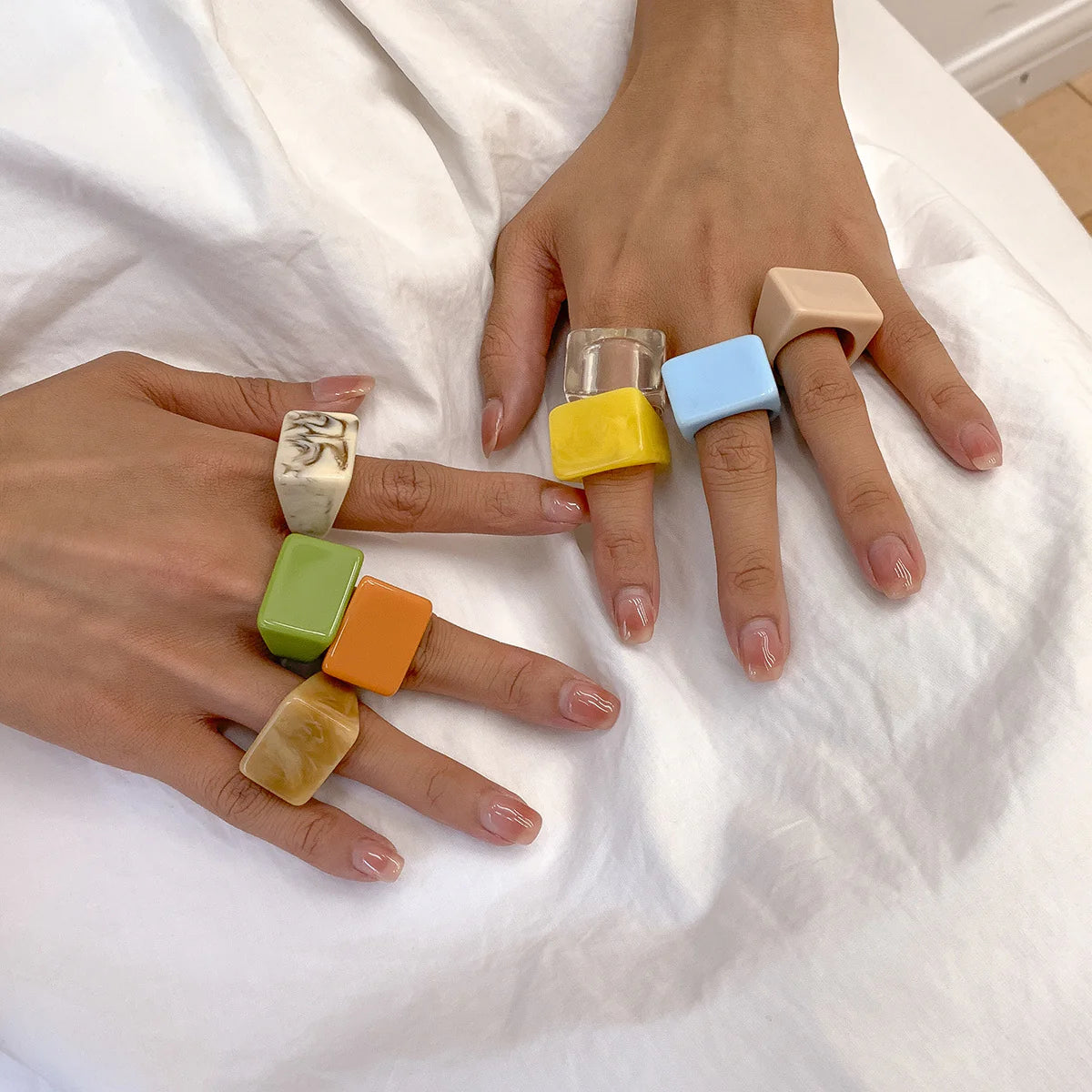 Miriam Chunky Square Resin Ring