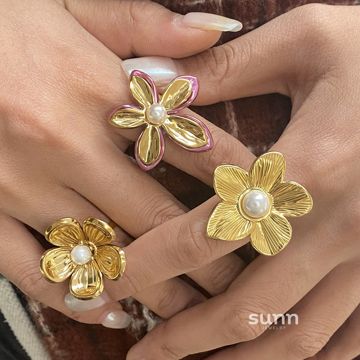 Miriam Floral Pearl Ring [9RUD0XLD]
