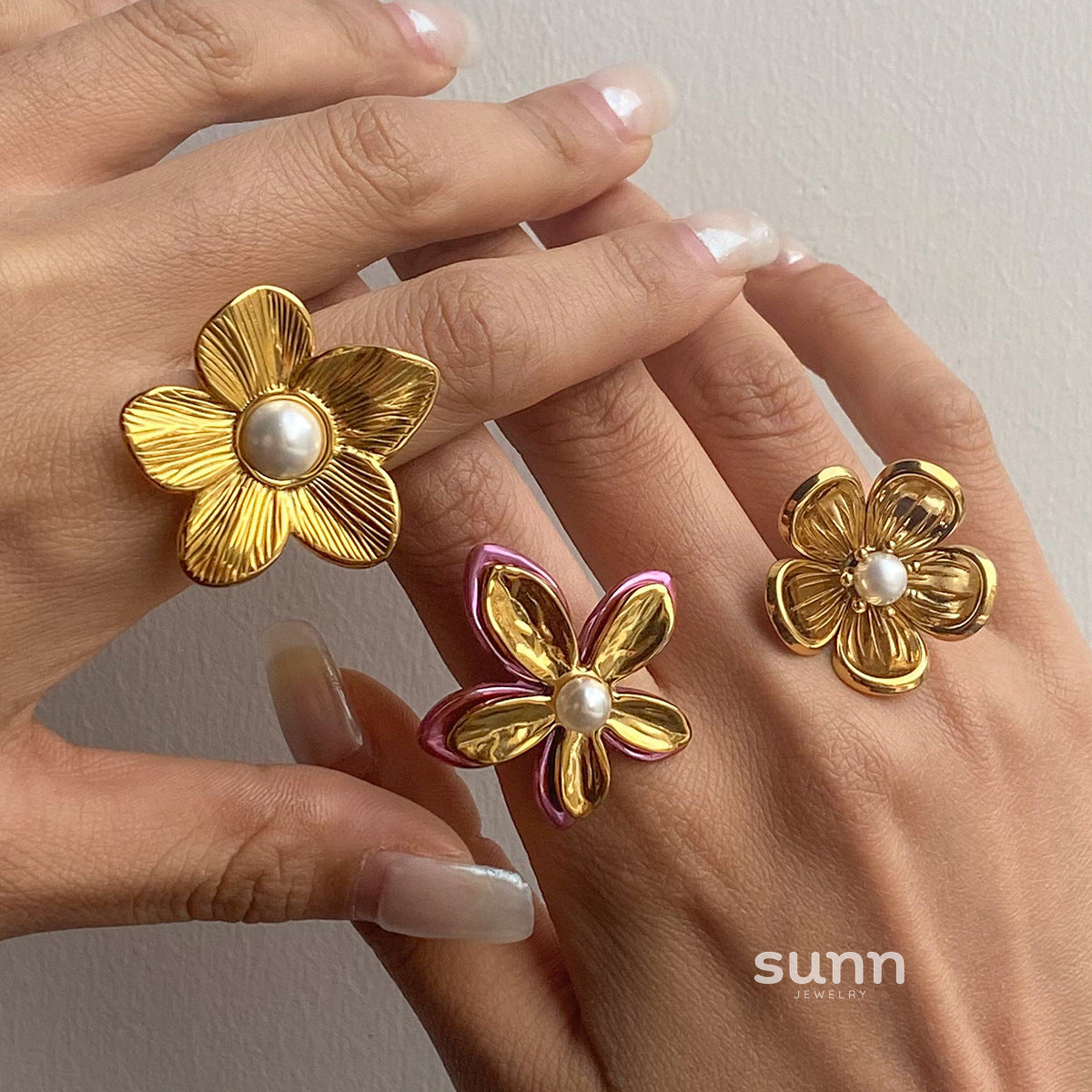 Miriam Floral Pearl Ring [2STVRJSA]