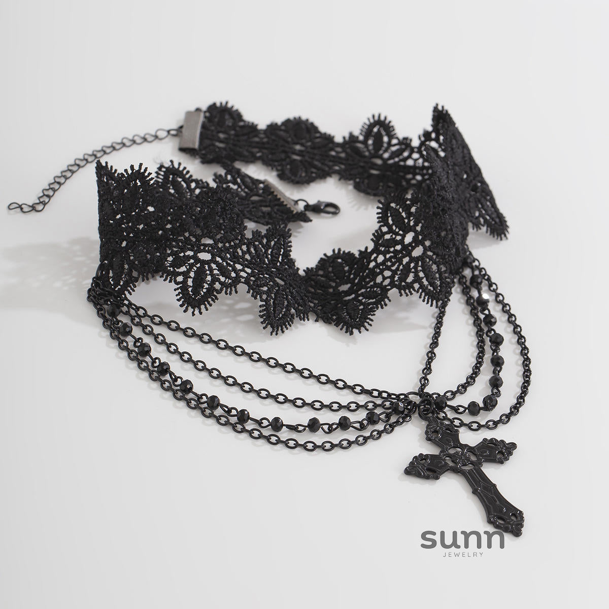 Miroslava Gothic Beaded Cross Necklace [DRBAECFS]