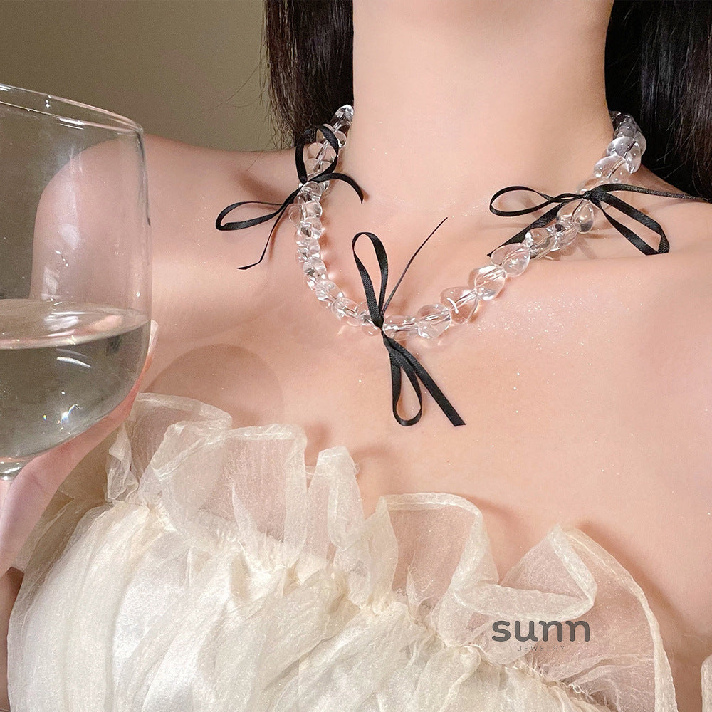 Miryam Crystal Bow Choker [82EITLRE]