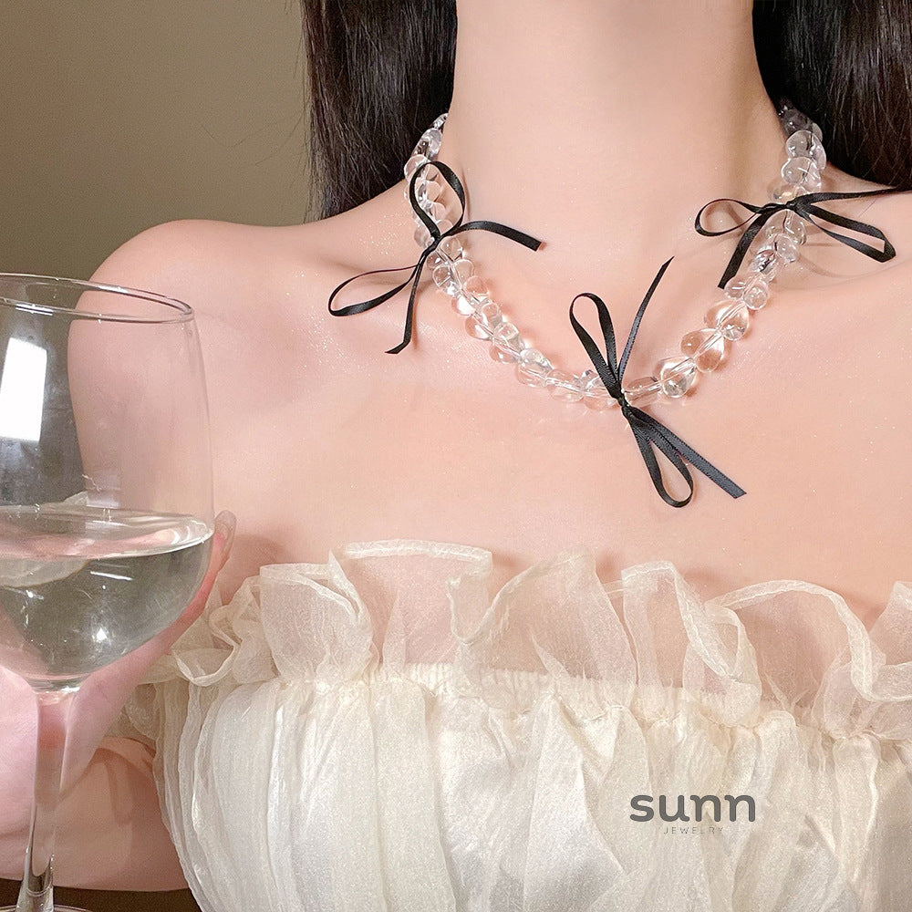 Miryam Crystal Bow Choker [JTE7GNBH]