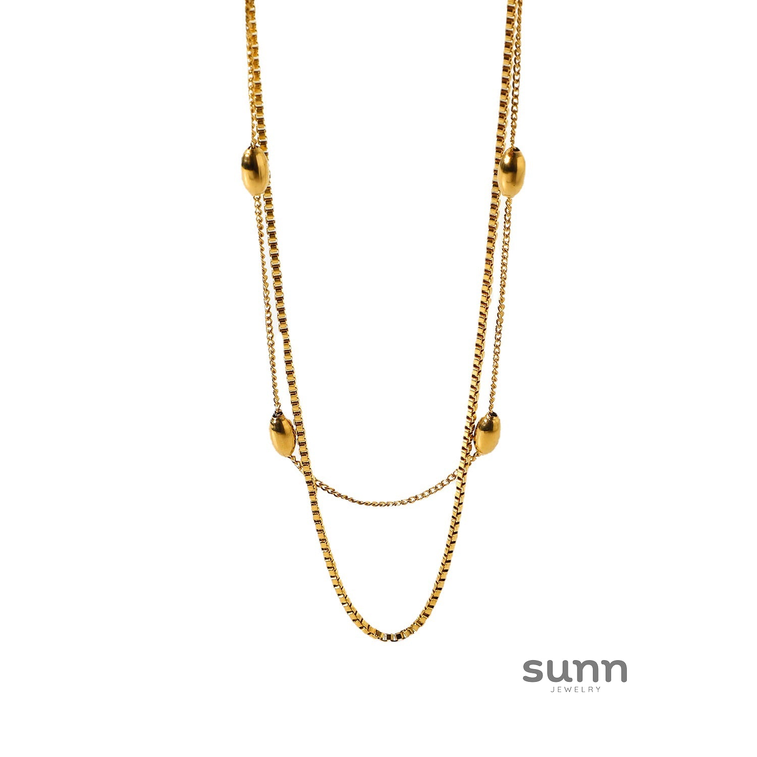 Miryam Gold Geometric Chain Necklace [RZD6C862]