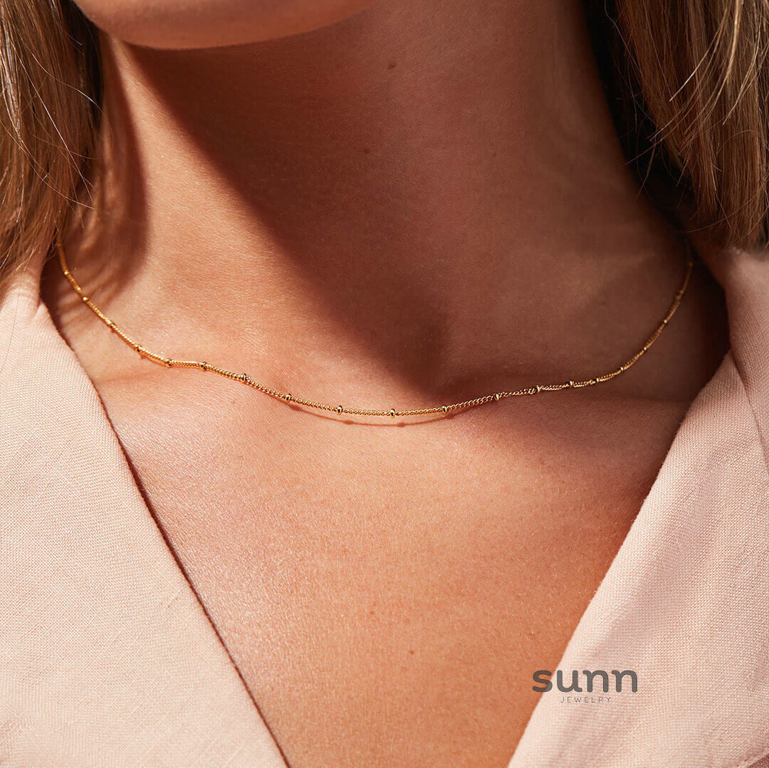 Miryam Gold Geometric Chain Necklace [IWA78TRV]