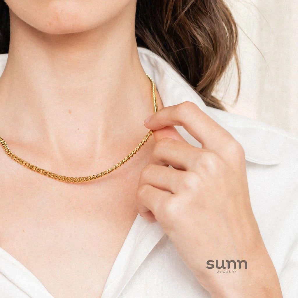Miryam Gold Geometric Chain Necklace [3X54AO2I]