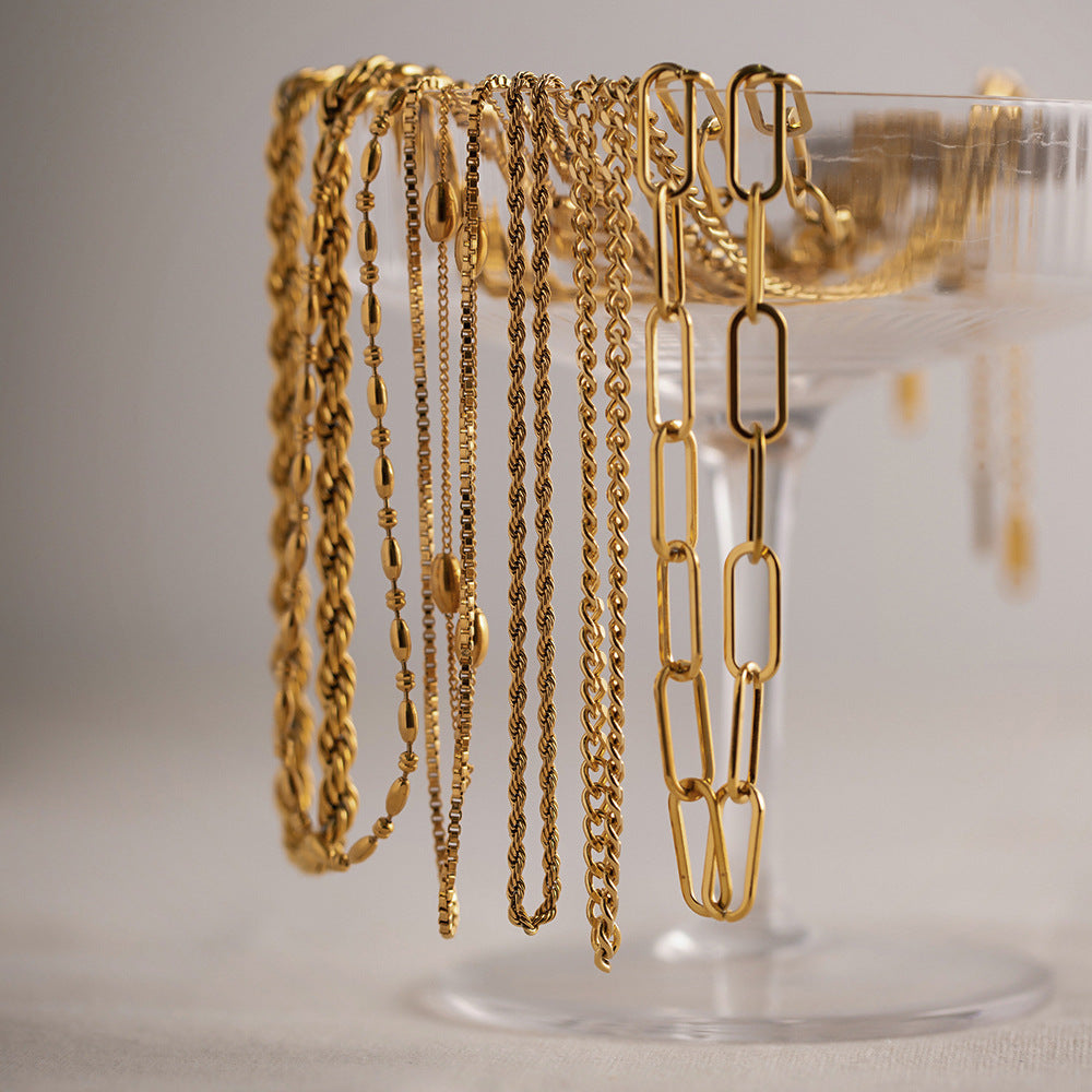 Miryam Gold Geometric Chain Necklace [3X54AO2I]