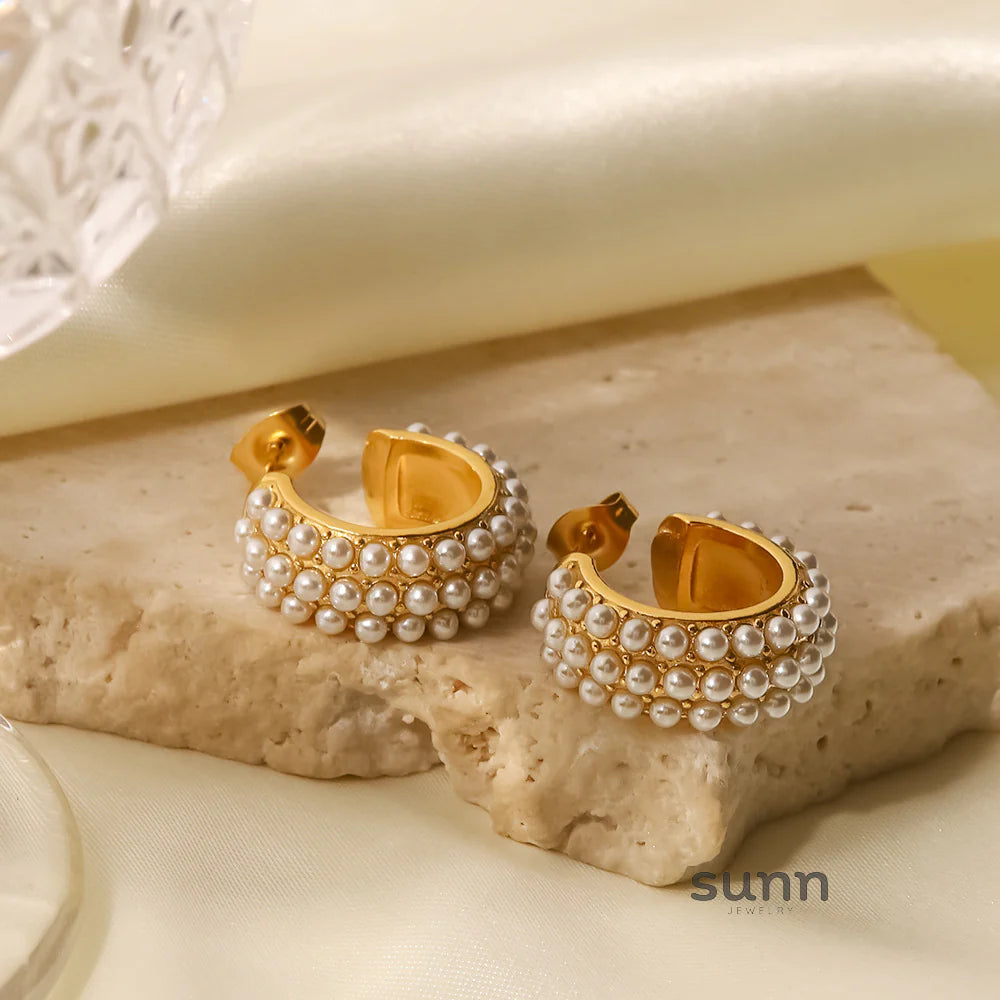 Mischa Pearl Hoop Earrings