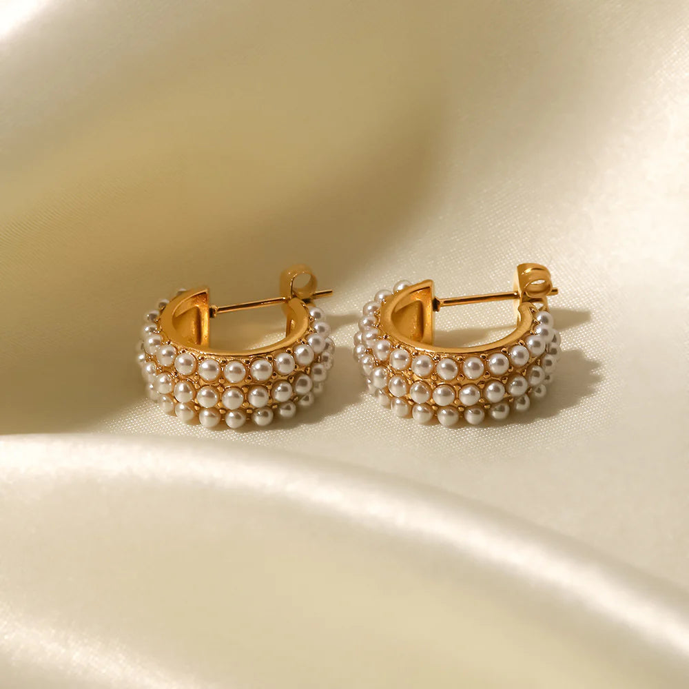 Mischa Pearl Hoop Earrings