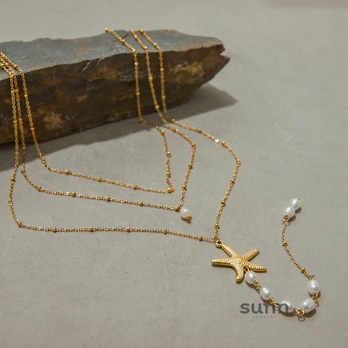 Mishka Pearl Starfish Necklace [0KGWNYJ3]