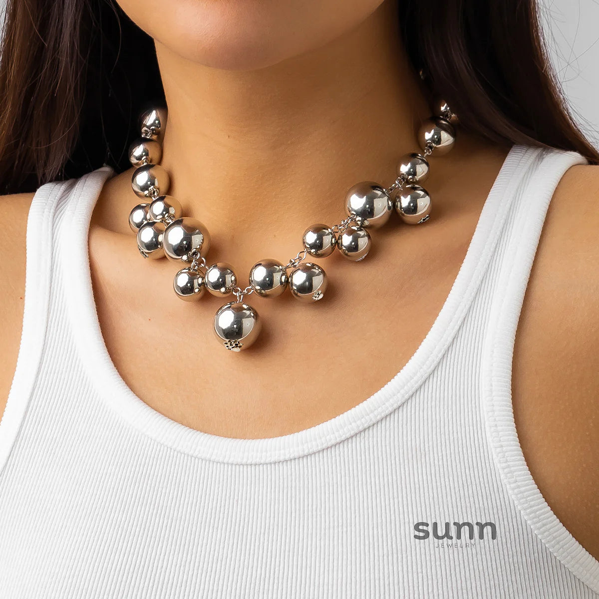 Misty Bold Bead Choker Necklace