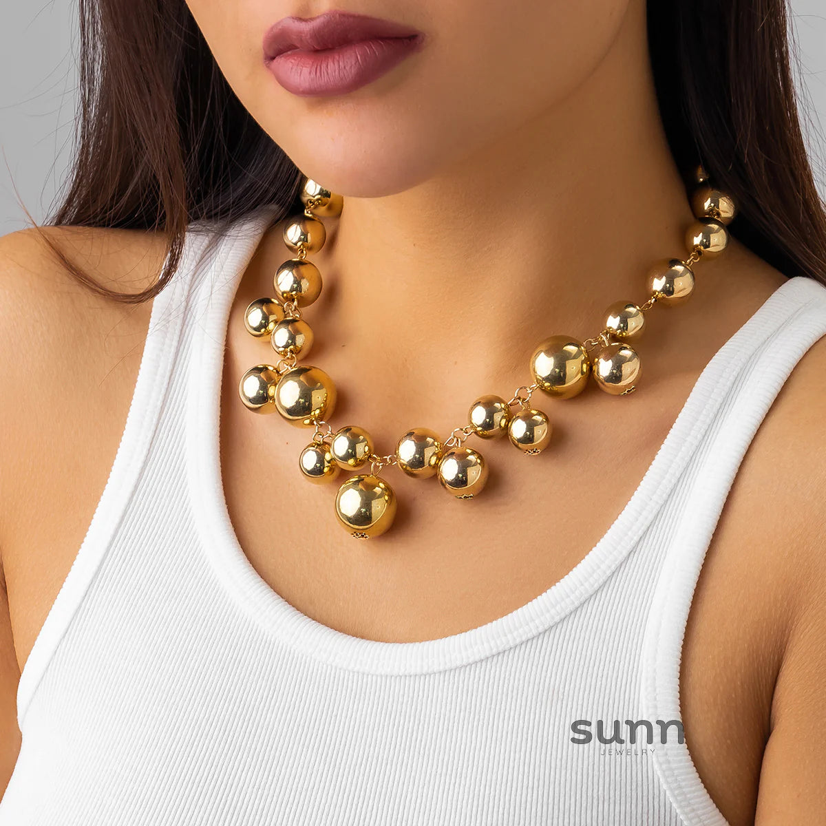 Misty Bold Bead Choker Necklace