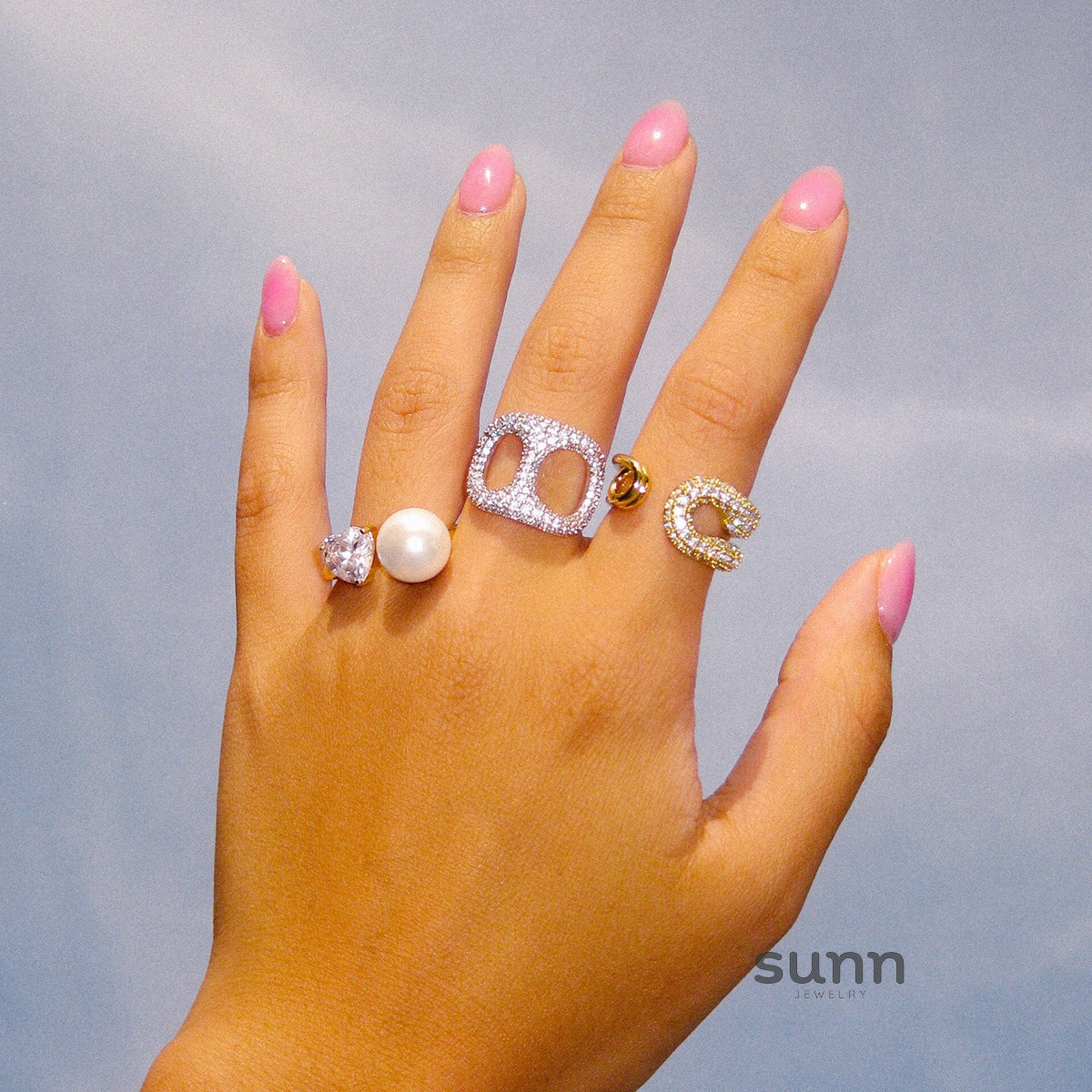 Miyana Paperclip Rhinestone Ring [QZ343DBN]