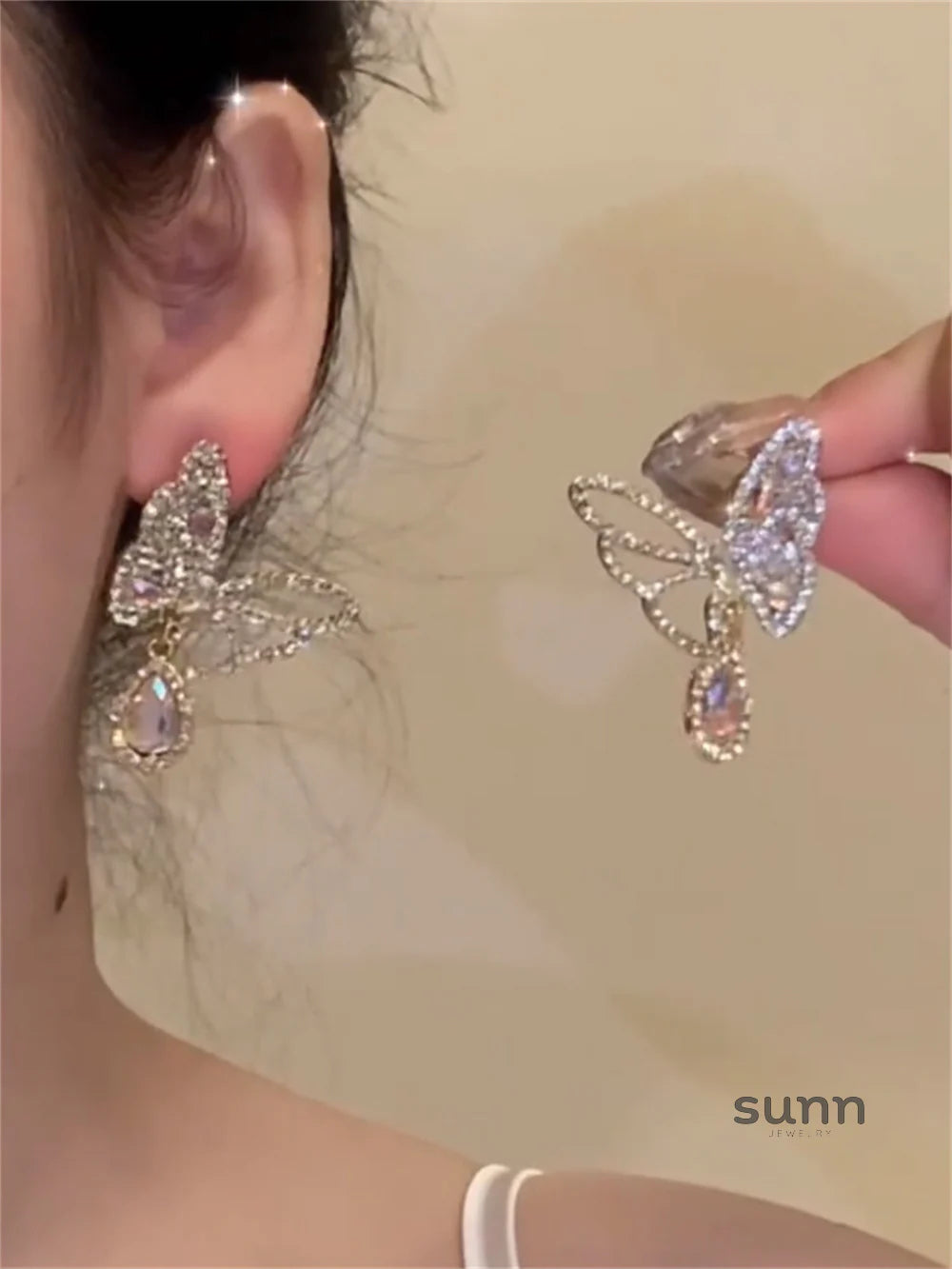 Miyanna Pink Butterfly Dangle Earrings