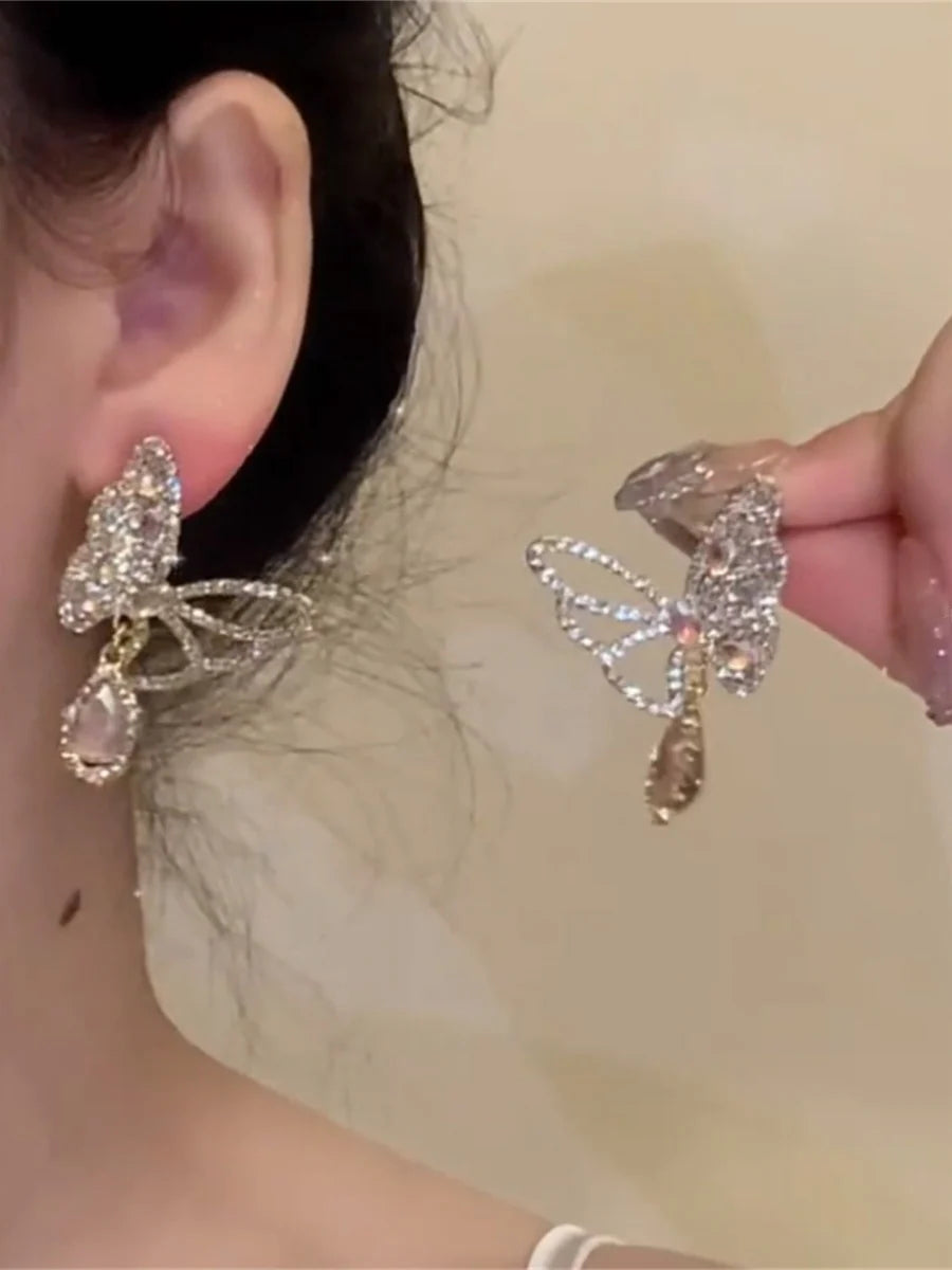 Miyanna Pink Butterfly Dangle Earrings