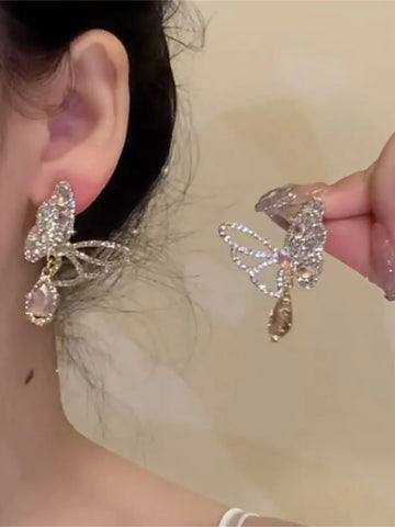 Miyanna Pink Butterfly Dangle Earrings