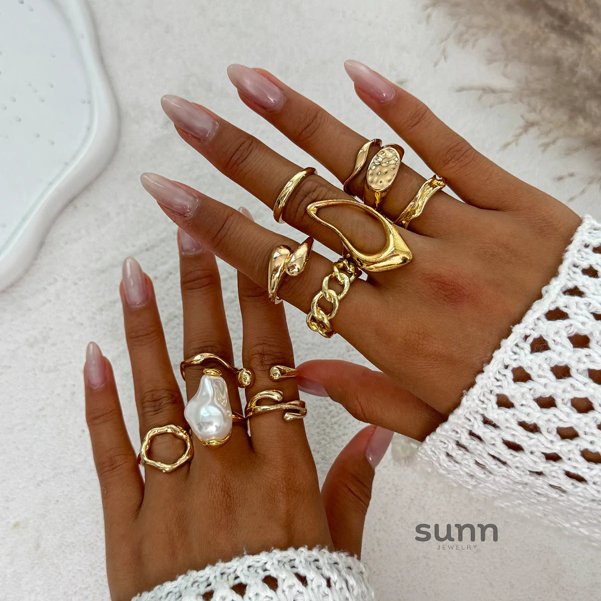 Moriah Irregular Stackable Ring Set