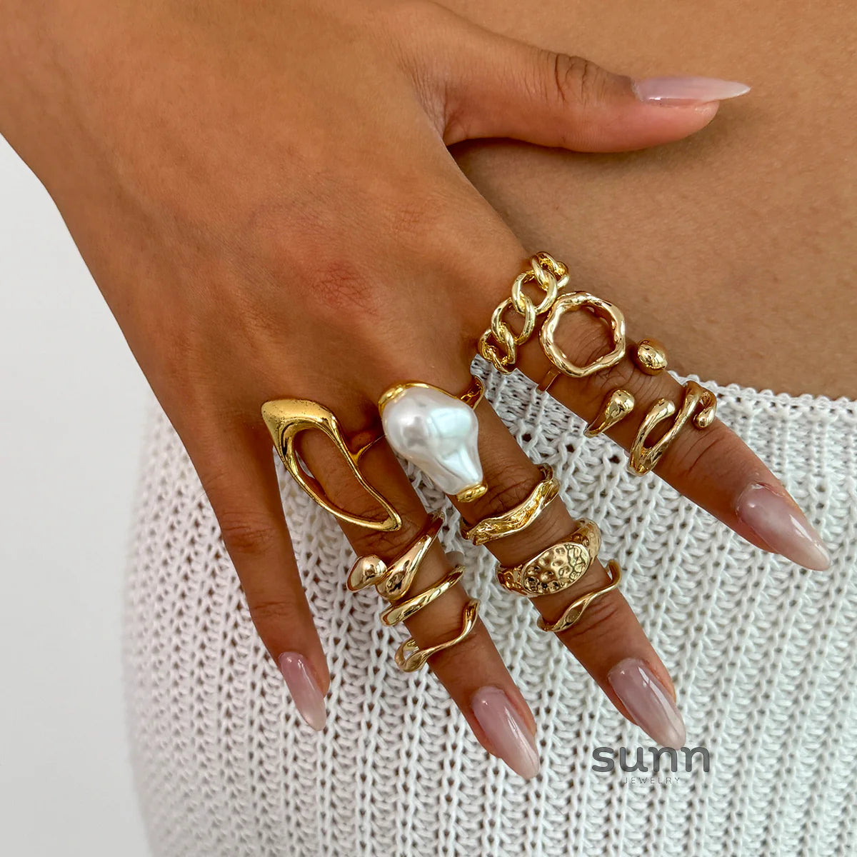 Moriah Irregular Stackable Ring Set